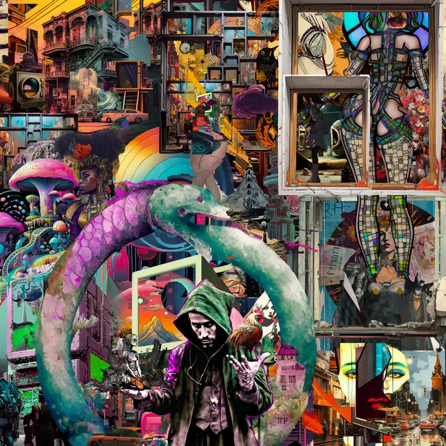Collage: The Magician.